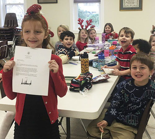 Grace Fellowship Academy's 4th grade student, who wrote a letter to President Donald Trump and received a letter in response!