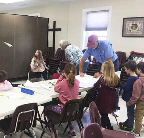 Visitors and assistance in the classroom at Grace Fellowship Academy