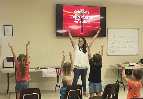 Praise and worship at Grace Fellowship Academy